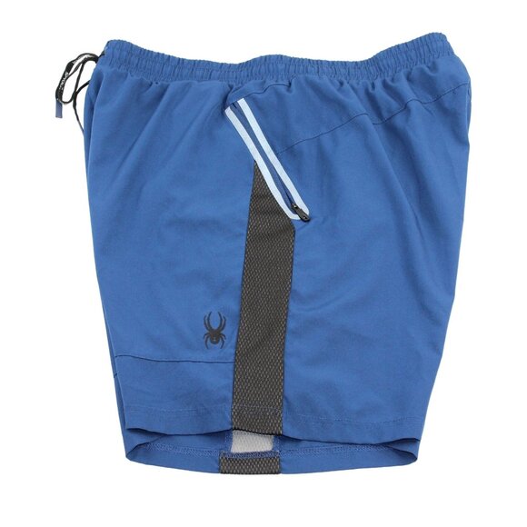 Spyder Mens Active Shorts Sz Large Blue Drawstring Pockets Polyester Stretch - Picture 8 of 12